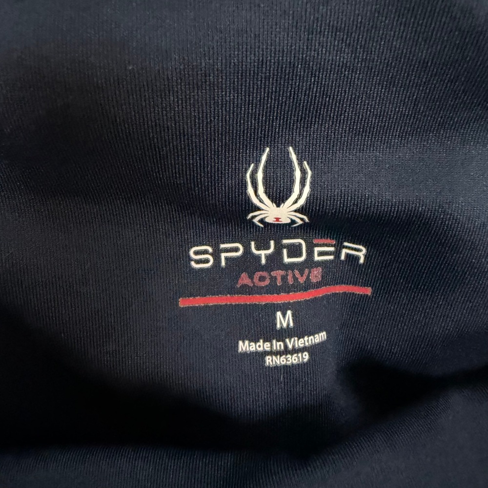 Spyder Active Leggings Womens Medium Navy Blue High Rise Back Zip Pocket Stretch - Picture 6 of 10